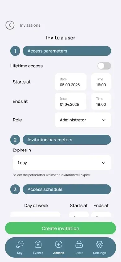 Opening an NKSecure lock with a smartphone