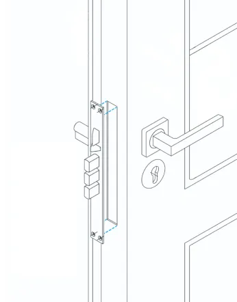 Mark the lock mounting area