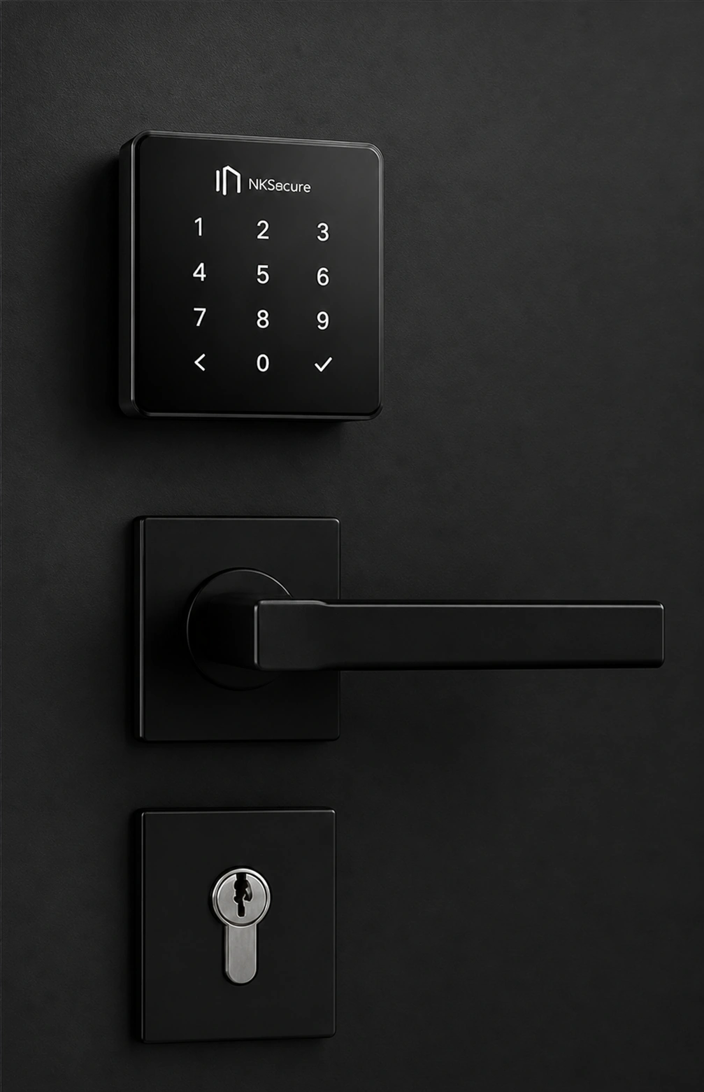 NKSecure Pro smart lock mounted on a door